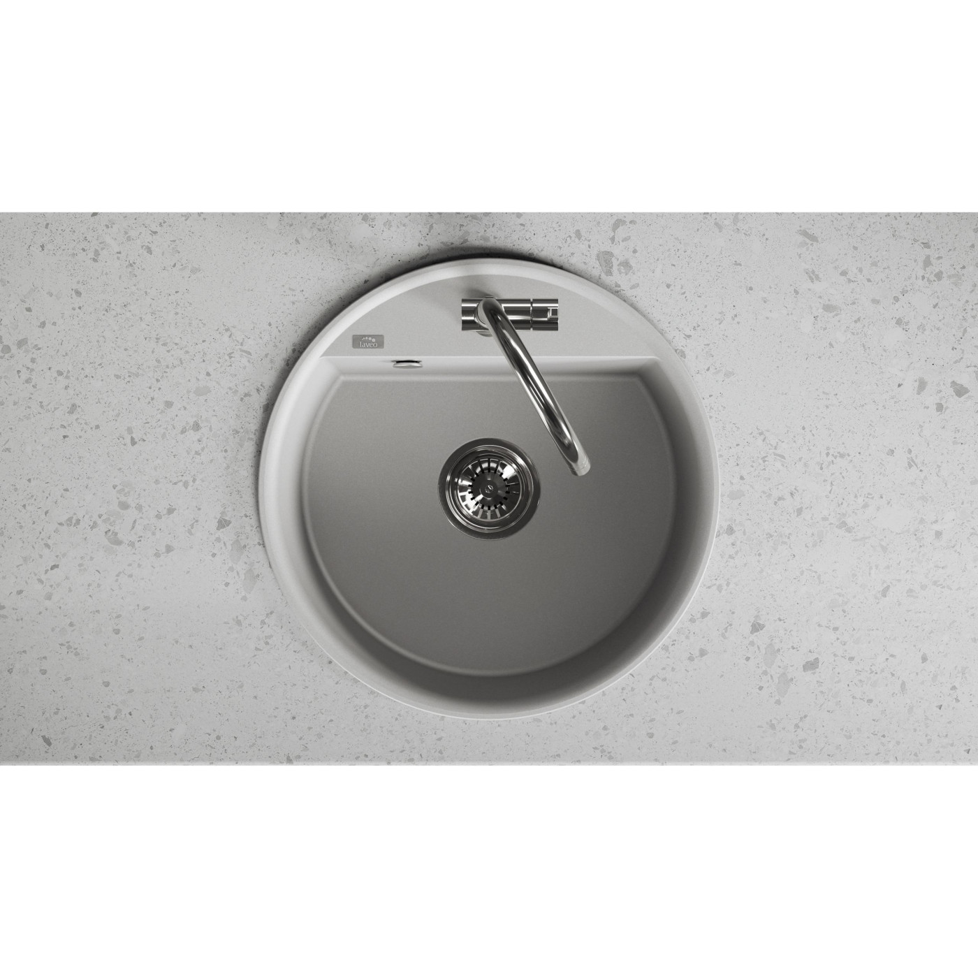 Zlewozmywak Granitowy Okrągły Szary Muna