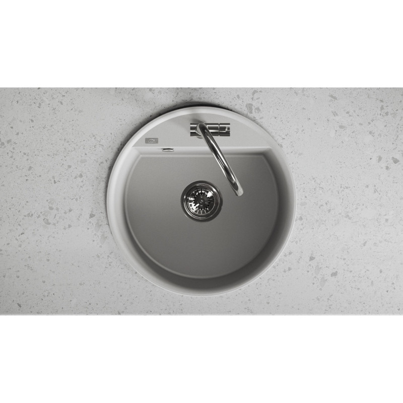Zlewozmywak Granitowy Okrągły Szary Muna