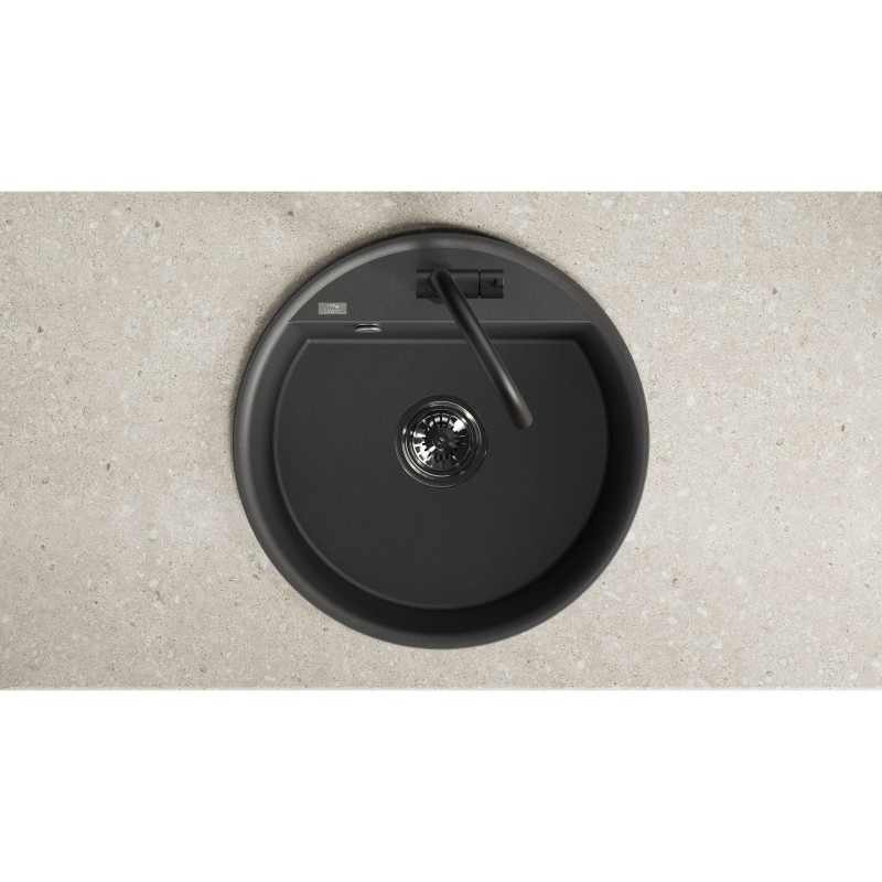Zlewozmywak Granitowy Okrągły Czarny Muna Zlewozmywak Granitowy Okrągły Czarny Muna