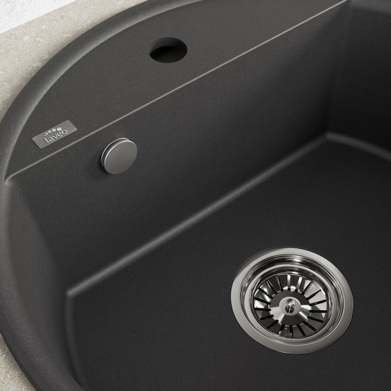 Zlewozmywak Granitowy Okrągły Czarny Muna Zlewozmywak Granitowy Okrągły Czarny Muna