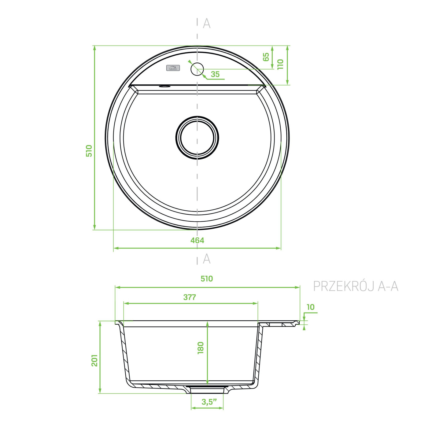 Zlewozmywak Granitowy Okrągły Volcano Muna Zlewozmywak Granitowy Okrągły Volcano Muna