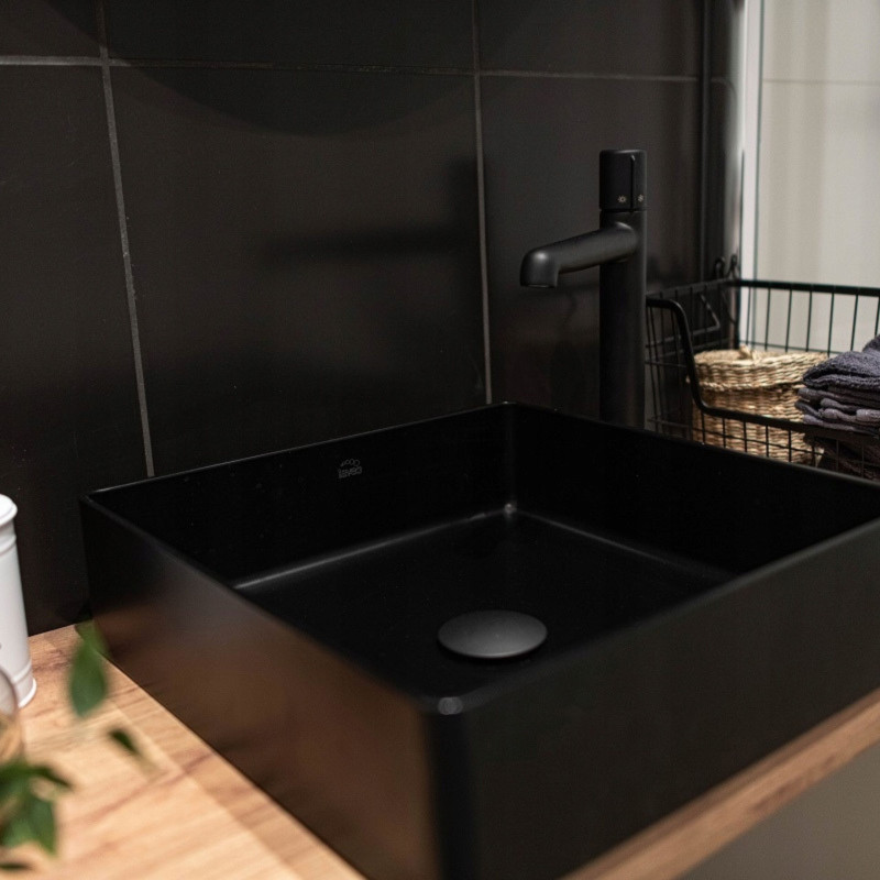 Umywalka Nablatowa Stalowa z korkiem Klik-Klak