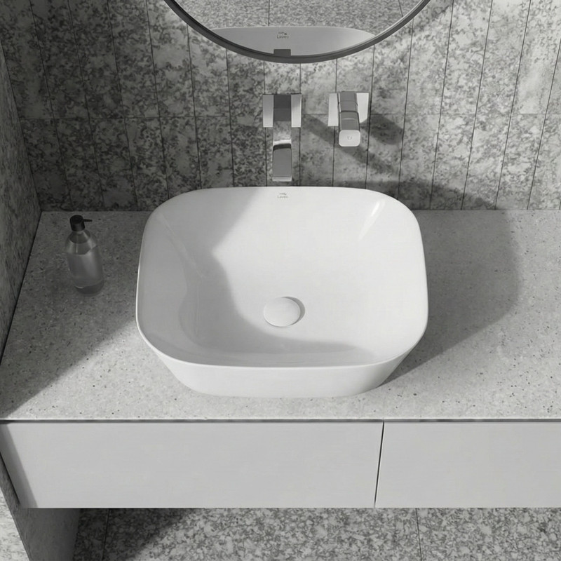 Umywalka Biała Nablatowa Ceramiczna  MOGAMI