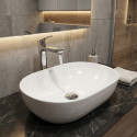 Umywalka Nablatowa Ceramiczna Owalna Biała Lomami