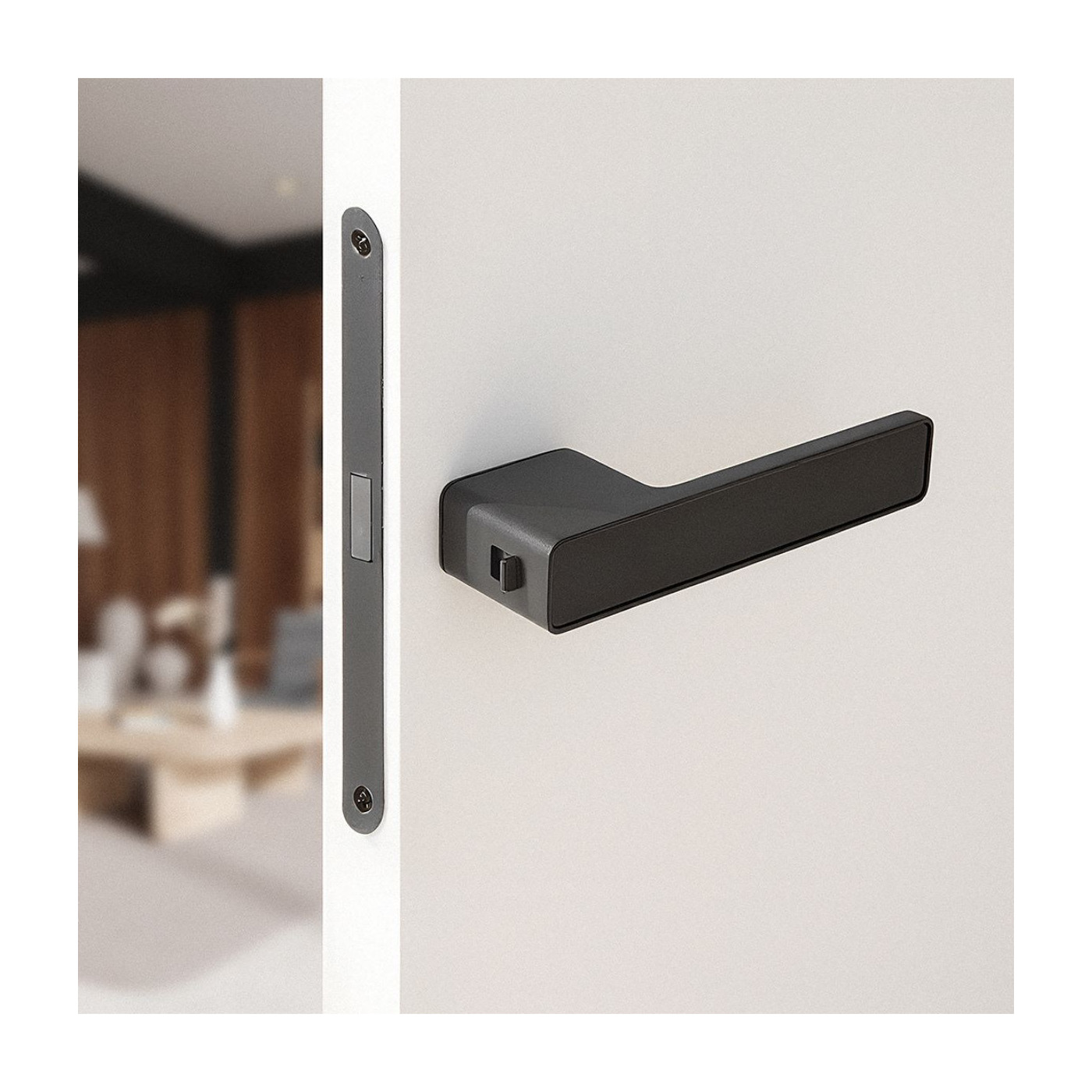 Klamka do Drzwi Wewnętrznych z Blokadą Czarna SOMBRA Kuchinox Klamka do Drzwi Wewnętrznych z Blokadą Czarna SOMBRA Kuchinox