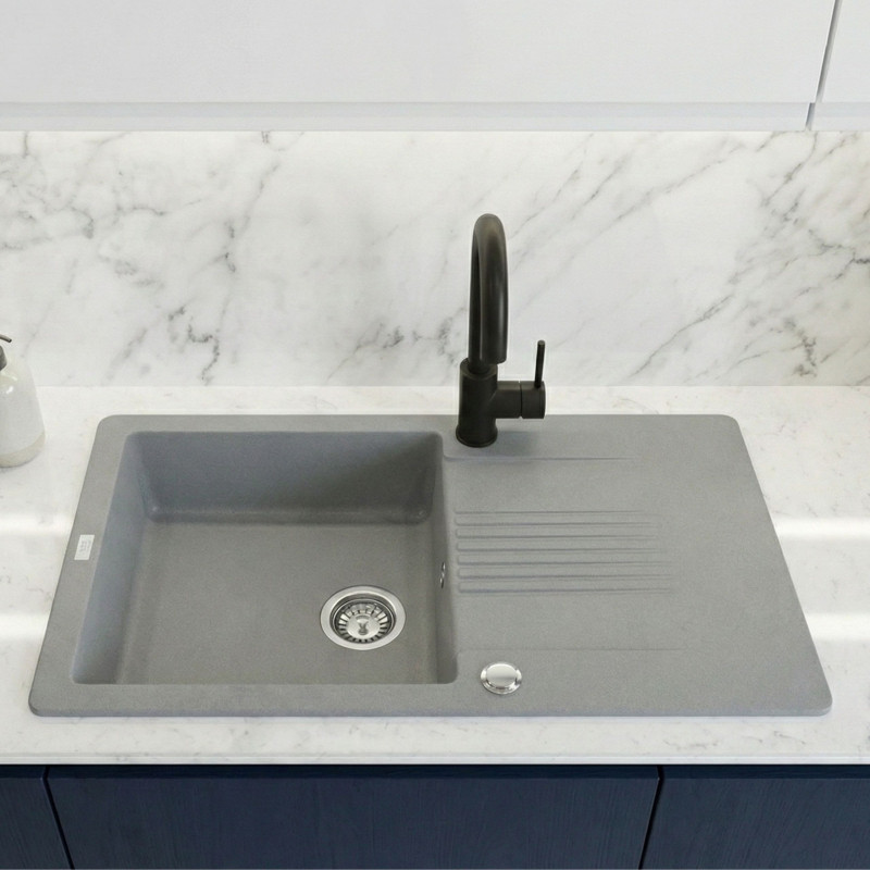 Zlewozmywak Granitowy Jednokomorowy Celia Szary Zlewozmywak Granitowy Jednokomorowy Celia Szary