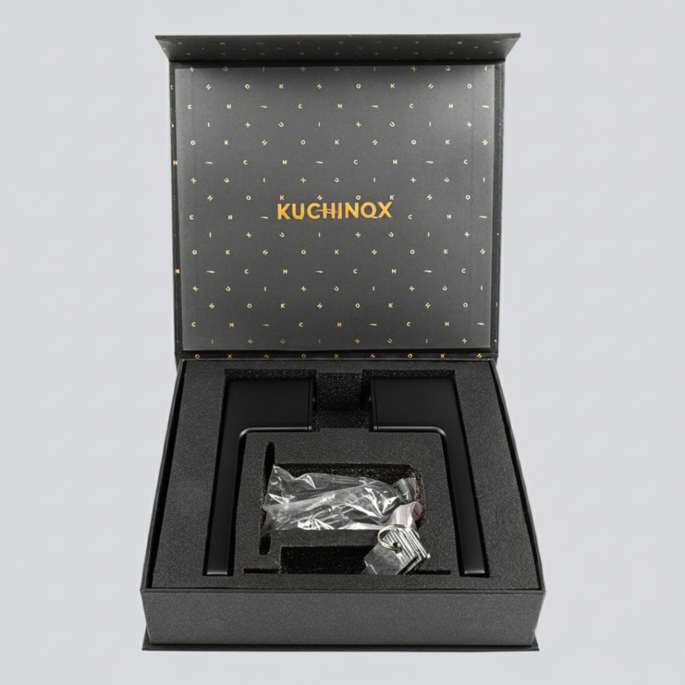 Klamka do Drzwi Wewnętrznych z Blokadą Czarna SOMBRA Kuchinox Klamka do Drzwi Wewnętrznych z Blokadą Czarna SOMBRA Kuchinox