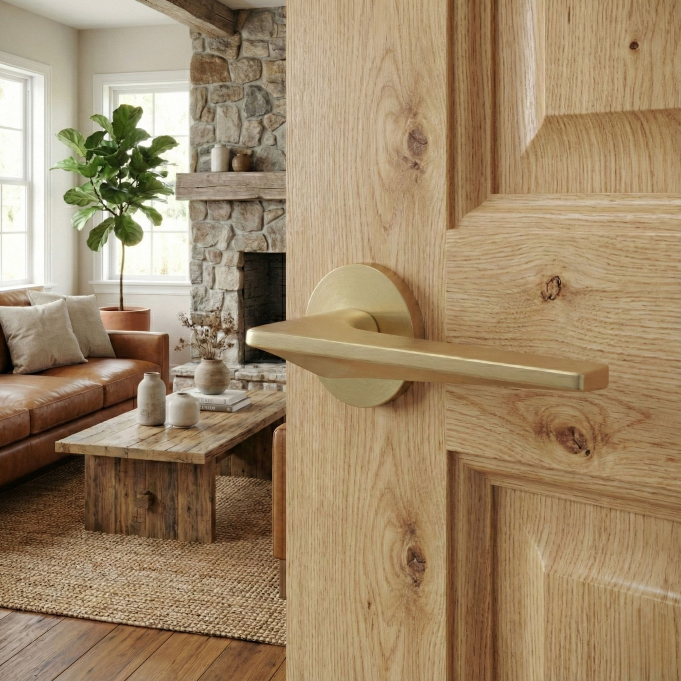 Klamka Do Drzwi Wewnętrznych Złoto Szczotkowane CELESTRIA Klamka Do Drzwi Wewnętrznych Złoto Szczotkowane CELESTRIA