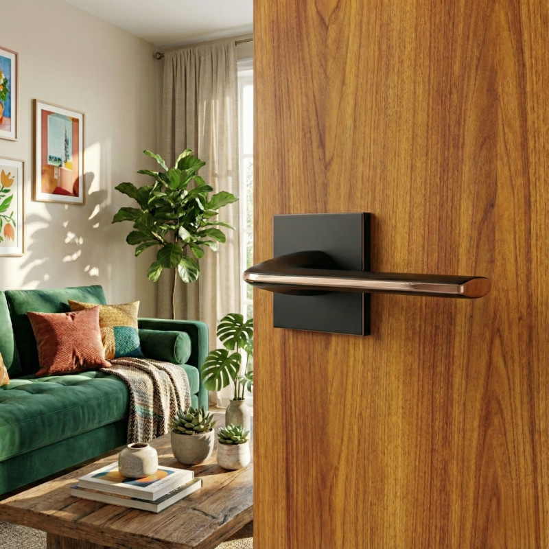 Klamka do Drzwi Wewnętrznych Czarna z Elementami Złota Maroko Klamka do Drzwi Wewnętrznych Czarna z Elementami Złota Maroko