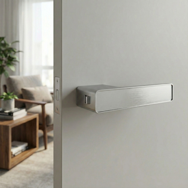 Klamka z Blokadą Srebrna SOMBRA