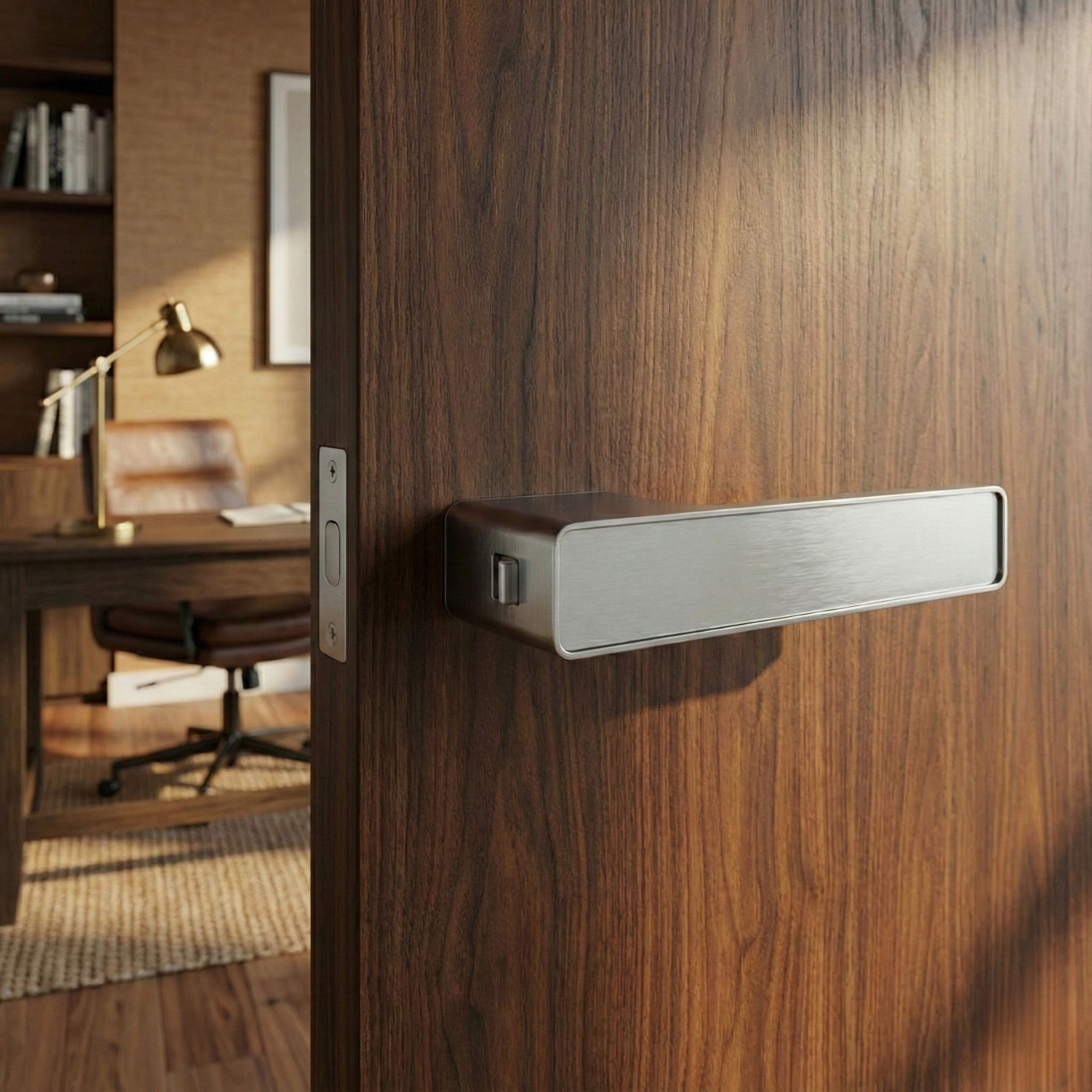 Klamka z Blokadą Srebrna SOMBRA