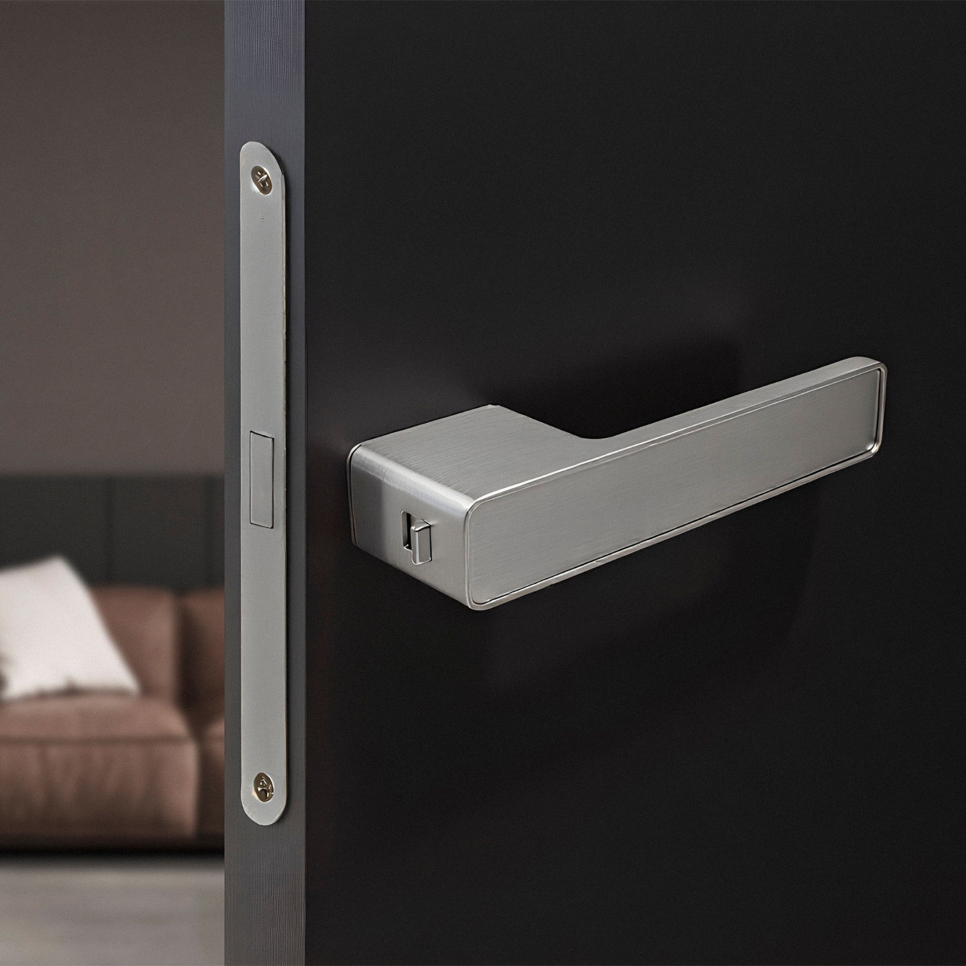 Klamka z Blokadą Srebrna SOMBRA