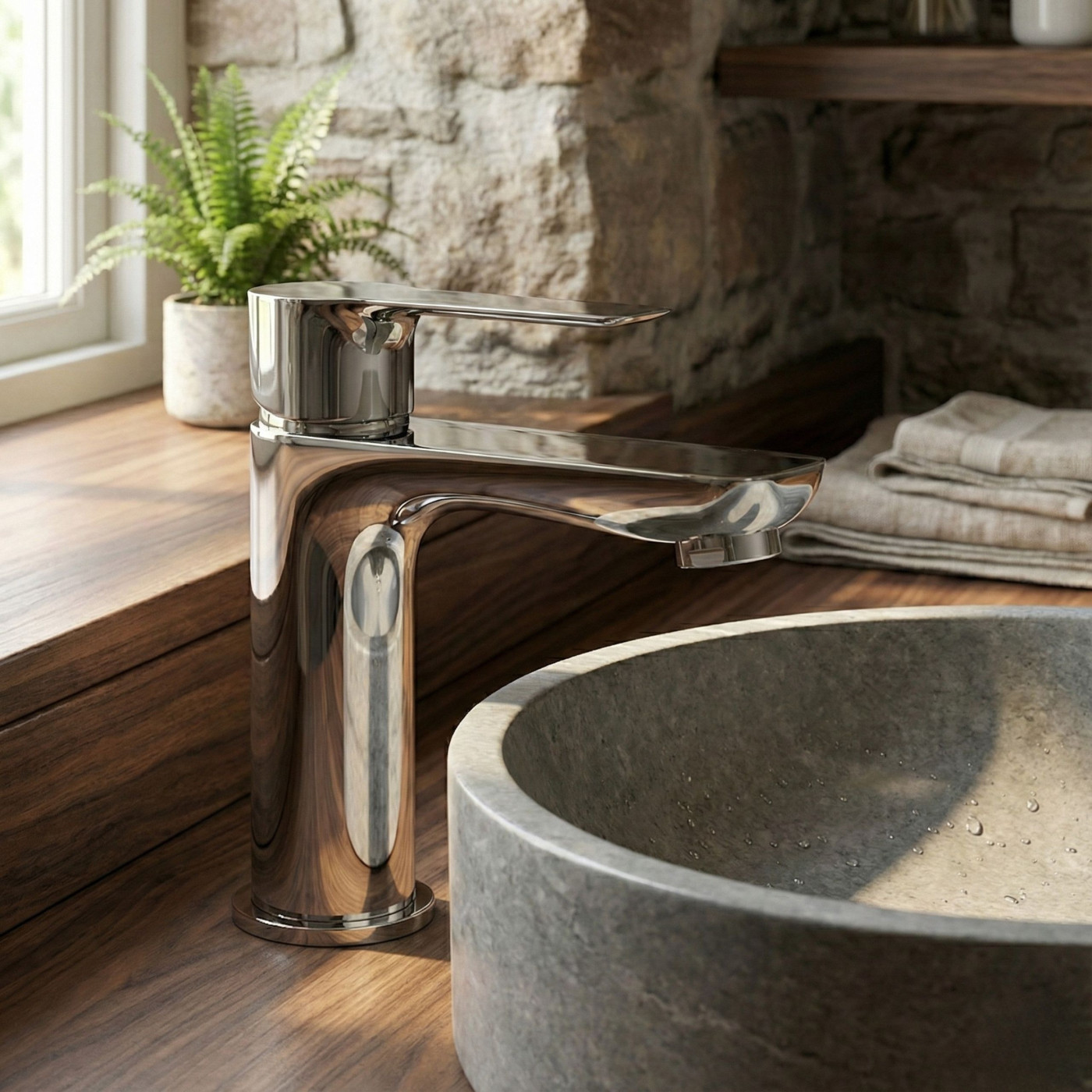 Bateria Umywalkowa Stojąca RAILA Chrom