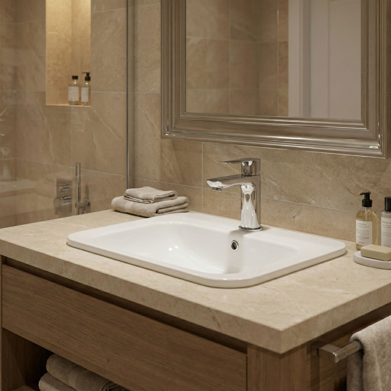 Bateria Umywalkowa Stojąca RAILA Chrom