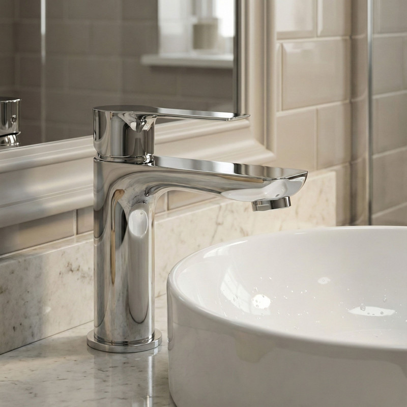 Bateria Umywalkowa Stojąca RAILA Chrom