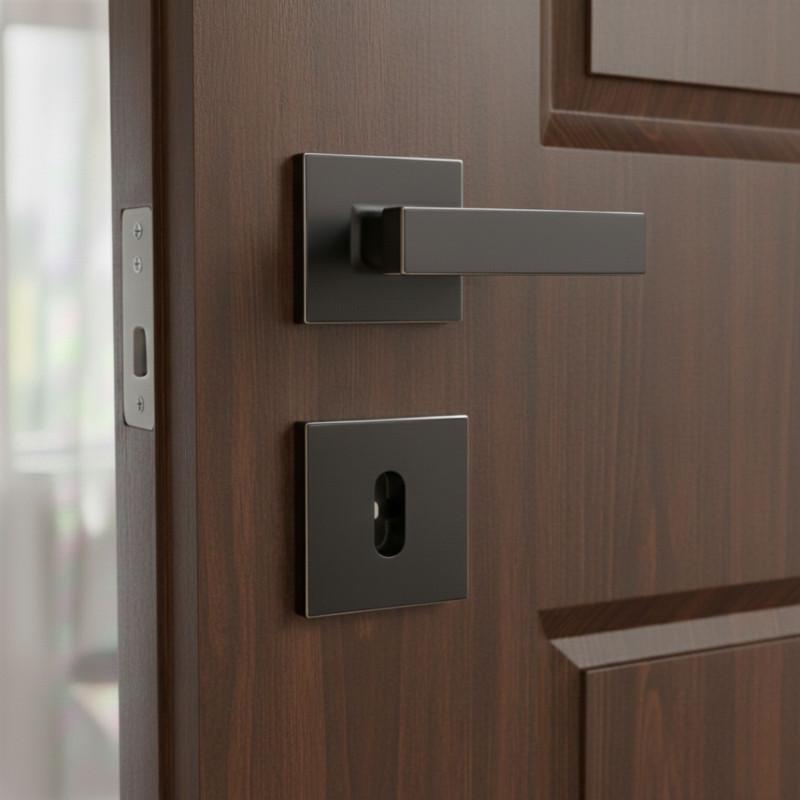 Rozety Kwadratowe Klucz Szyldy do Klamki Wewnętrznej Czarne