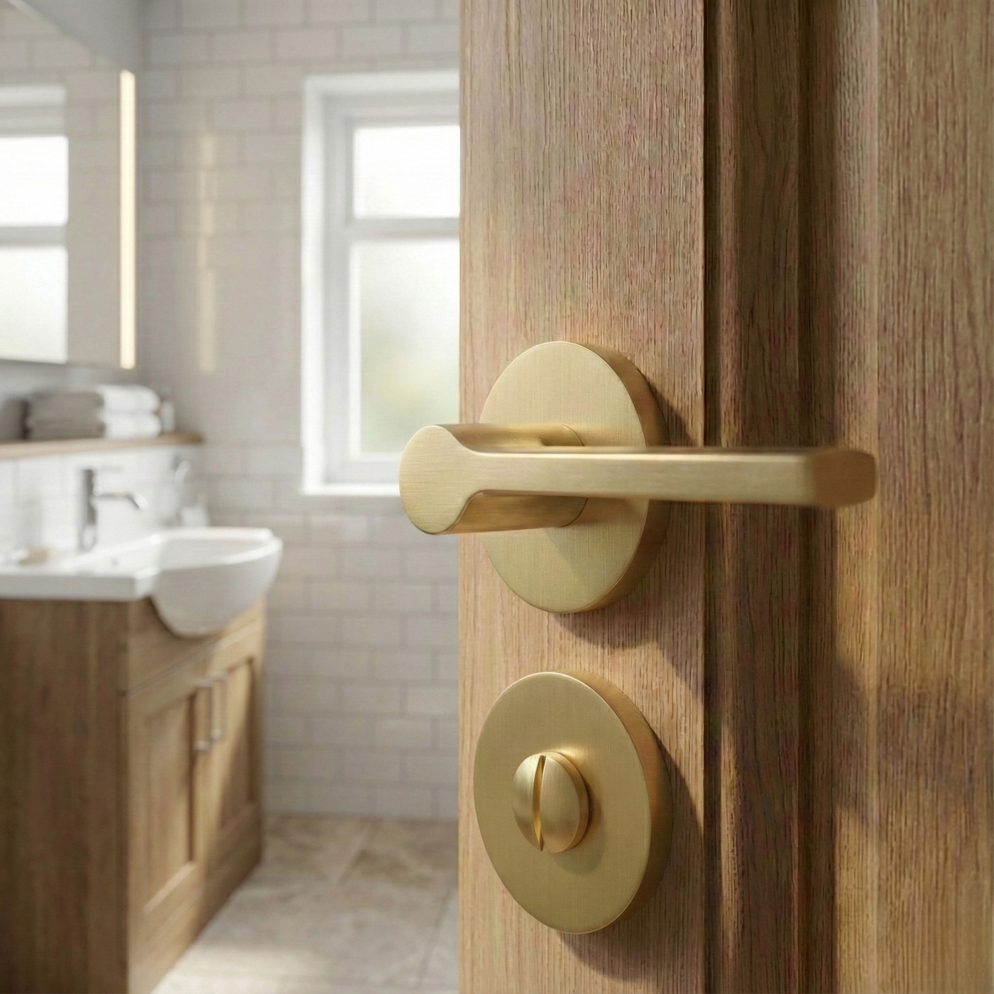 Rozeta Okrągła WC Szyld do Klamki Wewnętrznej Złota Mat