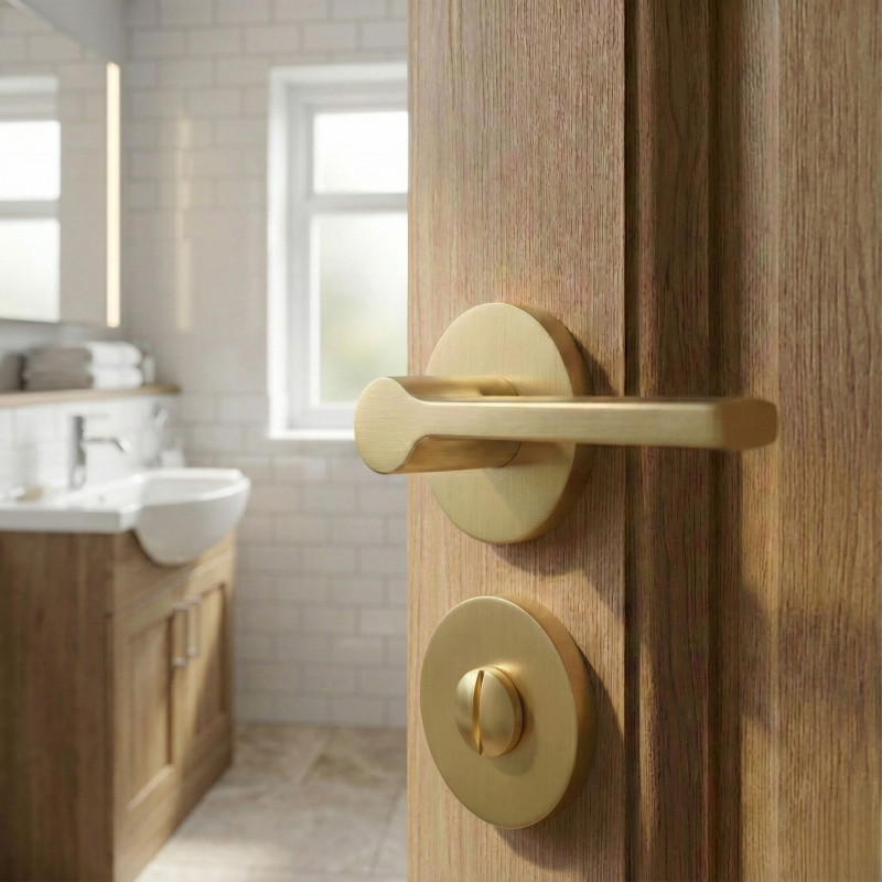 Rozeta Okrągła WC Szyld do Klamki Wewnętrznej Złota Mat