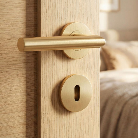 Rozeta Okrągła Klucz Szyld do Klamki Wewnętrznej Złoty Mat Kuchinox Rozeta Okrągła Klucz Szyld do Klamki Wewnętrznej Złoty Mat Kuchinox