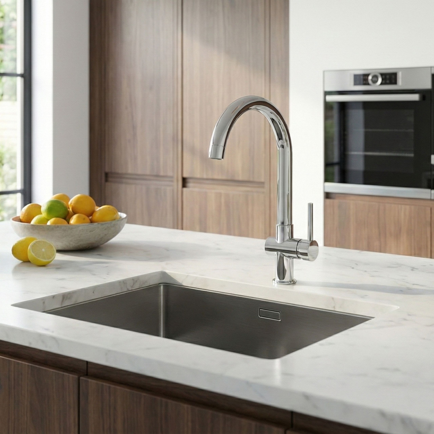 Bateria Zlewozmywakowa Stojąca z wylewką U ALITA Chrom Laveo