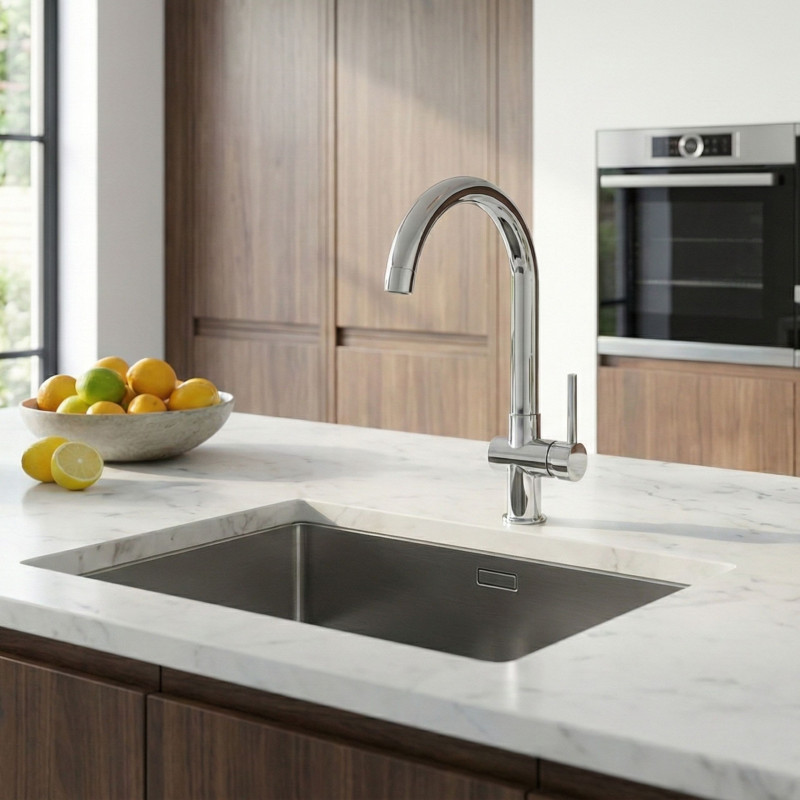 Bateria Zlewozmywakowa Stojąca z wylewką U ALITA Chrom Laveo