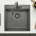 Zlewozmywak Jednokomorowy Zlew Stalowy z Syfonem BESOS Grafit Len