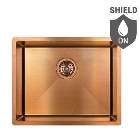 Zlew Zlewozmywak Jednokomorowy Stalowy z Syfonem Miedź Marmara