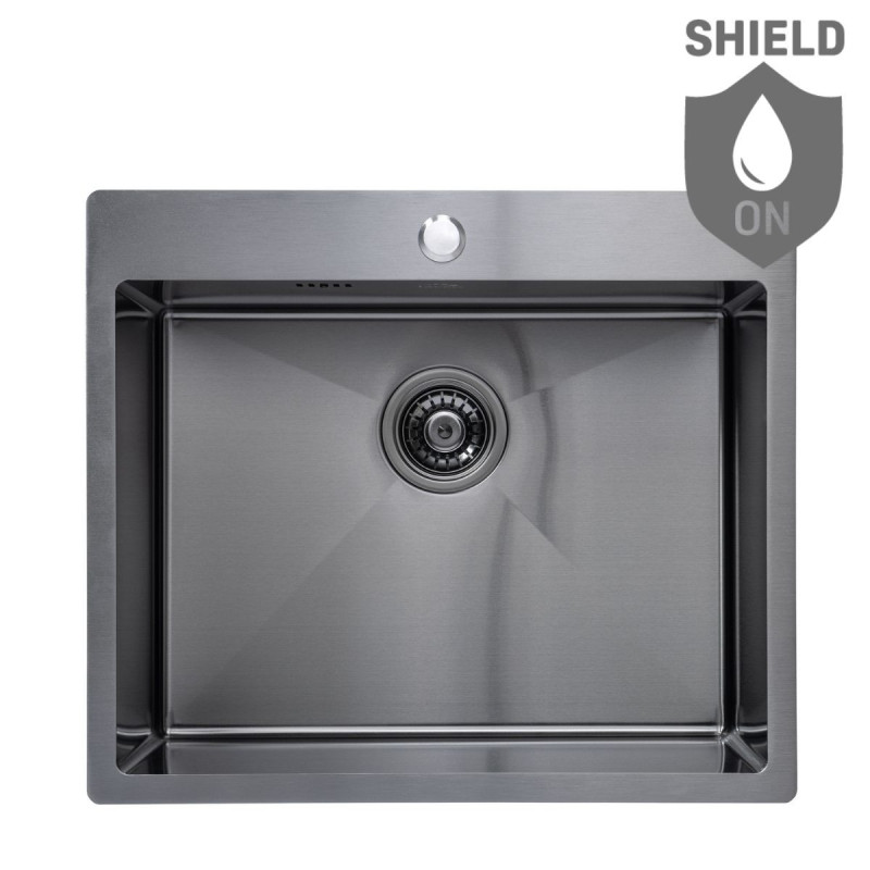 Zlewozmywak Jednokomorowy Wpuszczany Stalowy Grafit MARMARA Laveo Zlewozmywak Jednokomorowy Wpuszczany Stalowy Grafit MARMARA Laveo