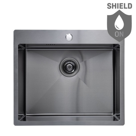 Zlewozmywak Jednokomorowy Wpuszczany Stalowy Grafit MARMARA Laveo