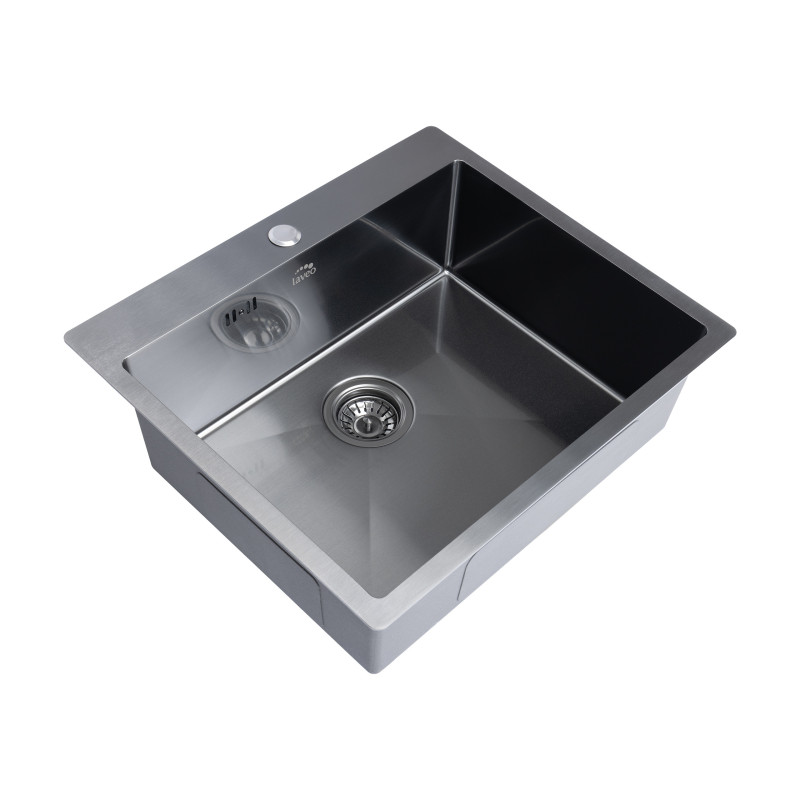 Zlewozmywak Jednokomorowy Wpuszczany Stalowy Grafit MARMARA Laveo Zlewozmywak Jednokomorowy Wpuszczany Stalowy Grafit MARMARA Laveo