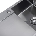 Zlewozmywak Jednokomorowy z Ociekaczem  Stalowy z Syfonem Grafit Marmara