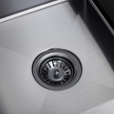 Zlewozmywak Jednokomorowy z Ociekaczem  Stalowy z Syfonem Grafit Marmara