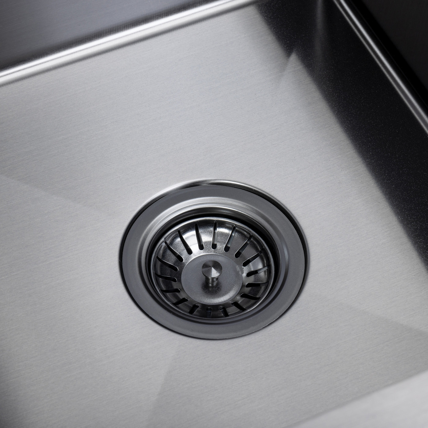 Zlewozmywak Jednokomorowy z Ociekaczem  Stalowy z Syfonem Grafit Marmara