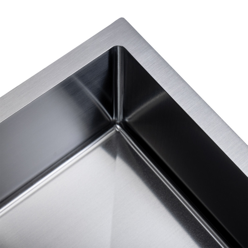 Zlewozmywak Jednokomorowy z Ociekaczem  Stalowy z Syfonem Grafit Marmara