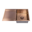 Zlewozmywak Jednokomorowy z Ociekaczem Stalowy Miedź Marmara