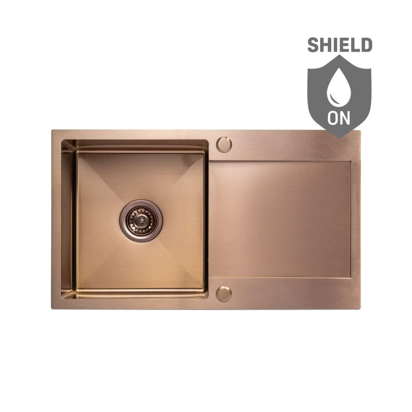 Zlewozmywak Jednokomorowy z Ociekaczem Stalowy Miedź Marmara