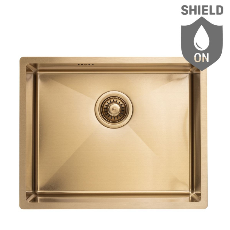 Zlewozmywak Jednokomorowy Stalowy Złoty  Marmara