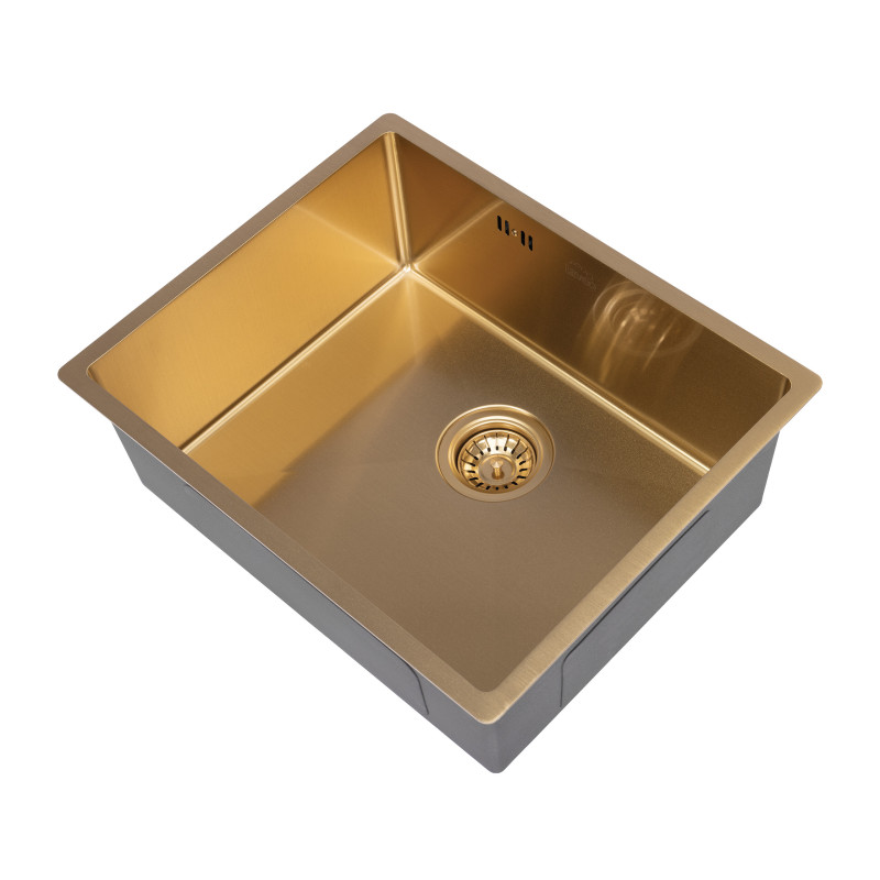 Zlewozmywak Jednokomorowy Stalowy Złoty  Marmara