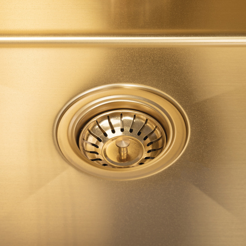 Zlewozmywak Jednokomorowy Stalowy Złoty  Marmara