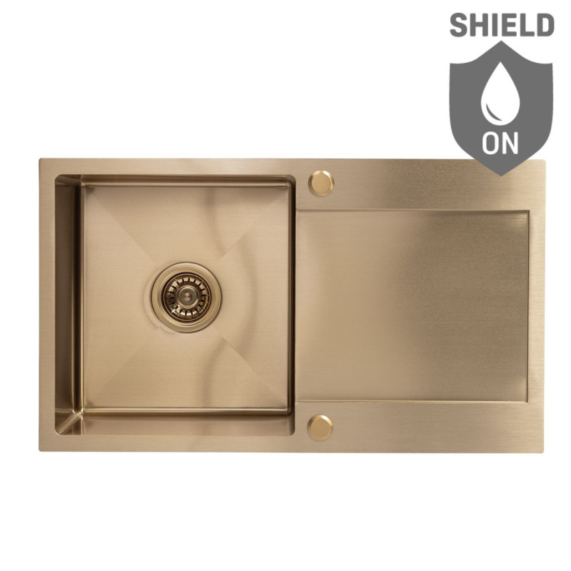 Zlewozmywak Jednokomorowy z Ociekaczem Stalowy Złoty Marmara