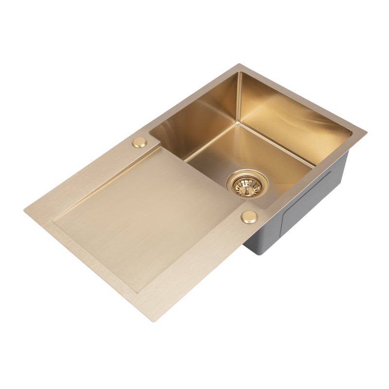 Zlewozmywak Jednokomorowy z Ociekaczem Stalowy Złoty Marmara