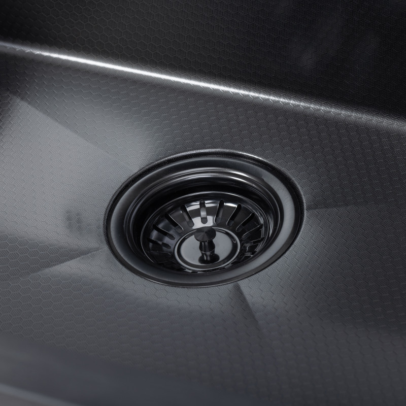 Zlewozmywak Wpuszczany Stalowy Jednokomorowy Czarny Malawi