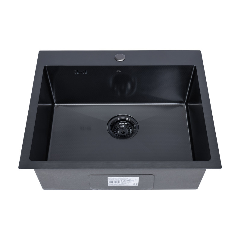 Zlewozmywak Wpuszczany Stalowy Jednokomorowy Czarny Malawi