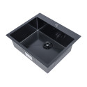 Zlewozmywak Wpuszczany Stalowy Jednokomorowy Czarny Malawi