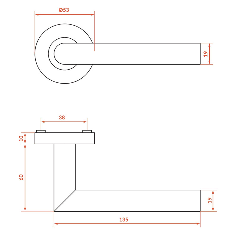 Klamka Do Drzwi Wewnętrznych Ze Stali Nierdzewnej WIGO Klamka Do Drzwi Wewnętrznych Ze Stali Nierdzewnej WIGO