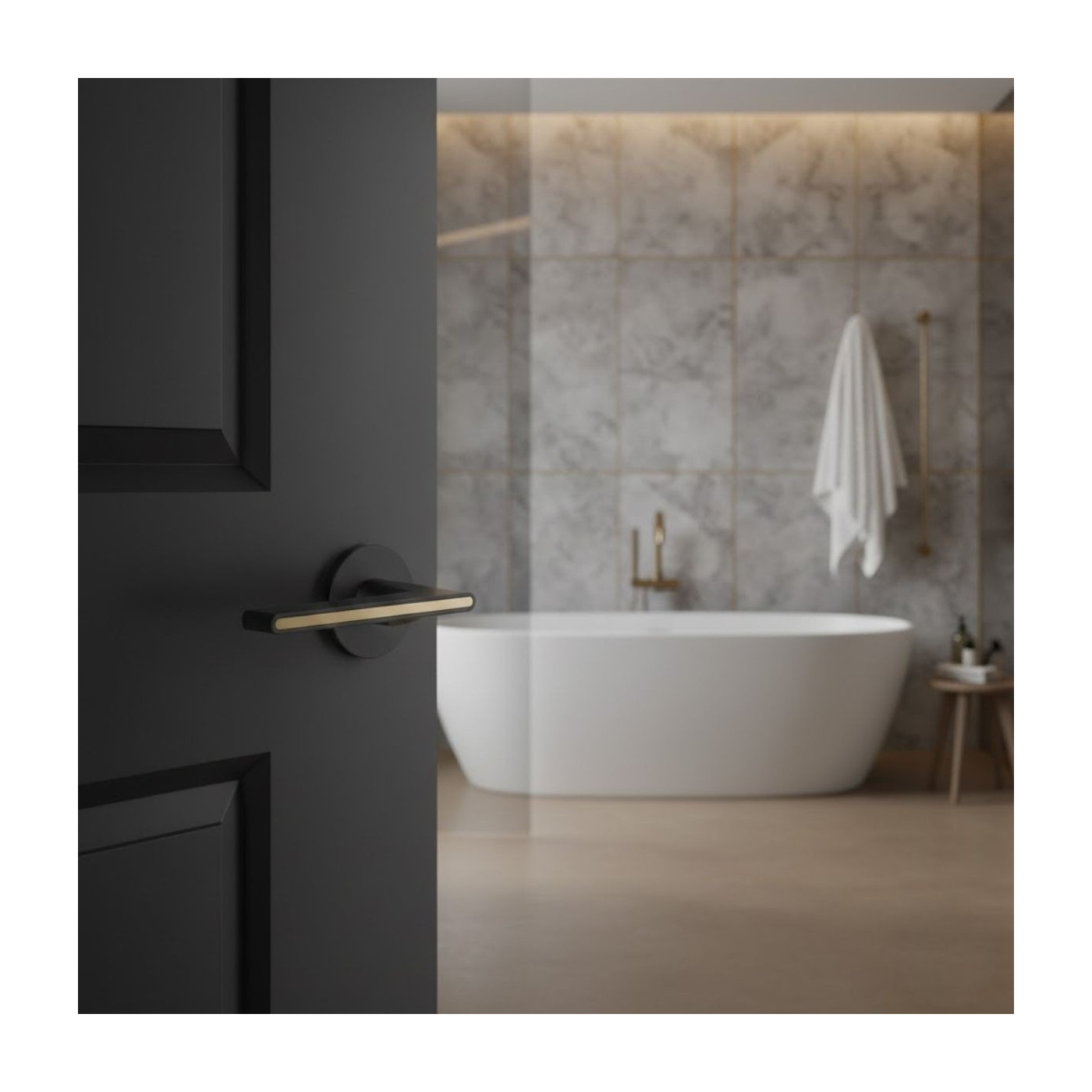 Klamka Wewnętrzna ELIKA II Czarna / Złota