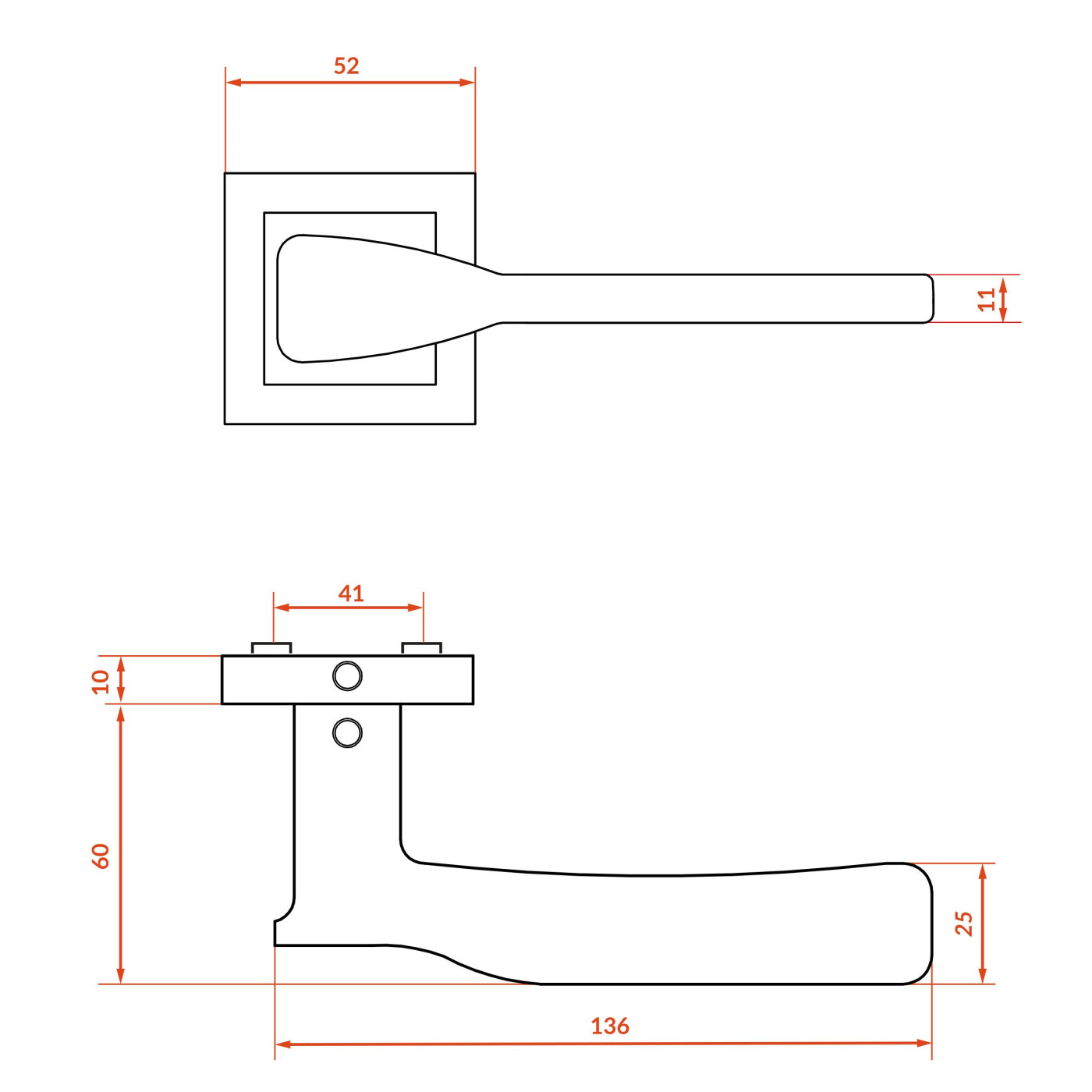 Klamka do Drzwi Kuchinox LUSIOS Kwadratowa Satyna