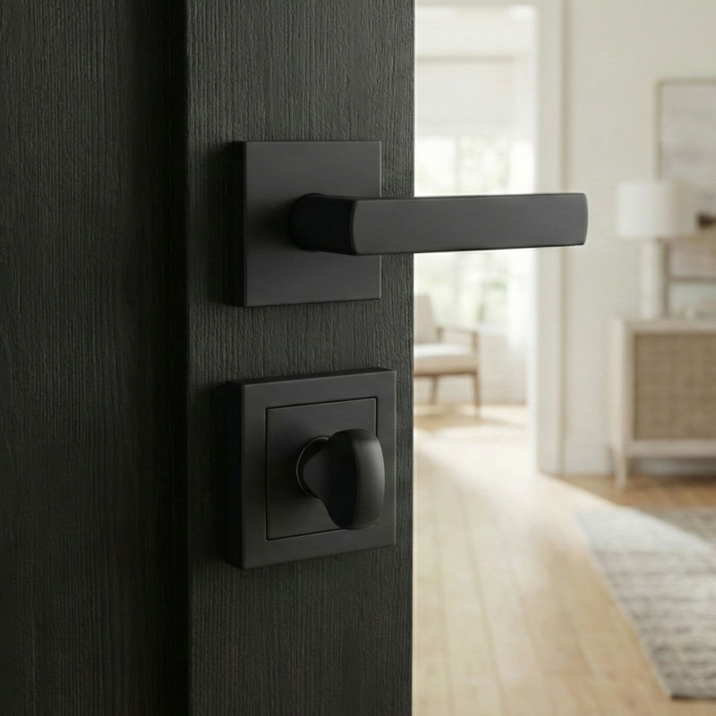 Szyld Krótki Kwadratowy WC Czarny Mat