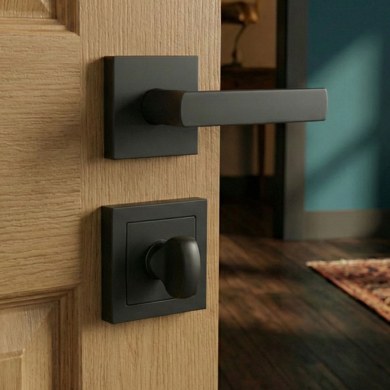 Szyld Krótki Kwadratowy WC Czarny Mat