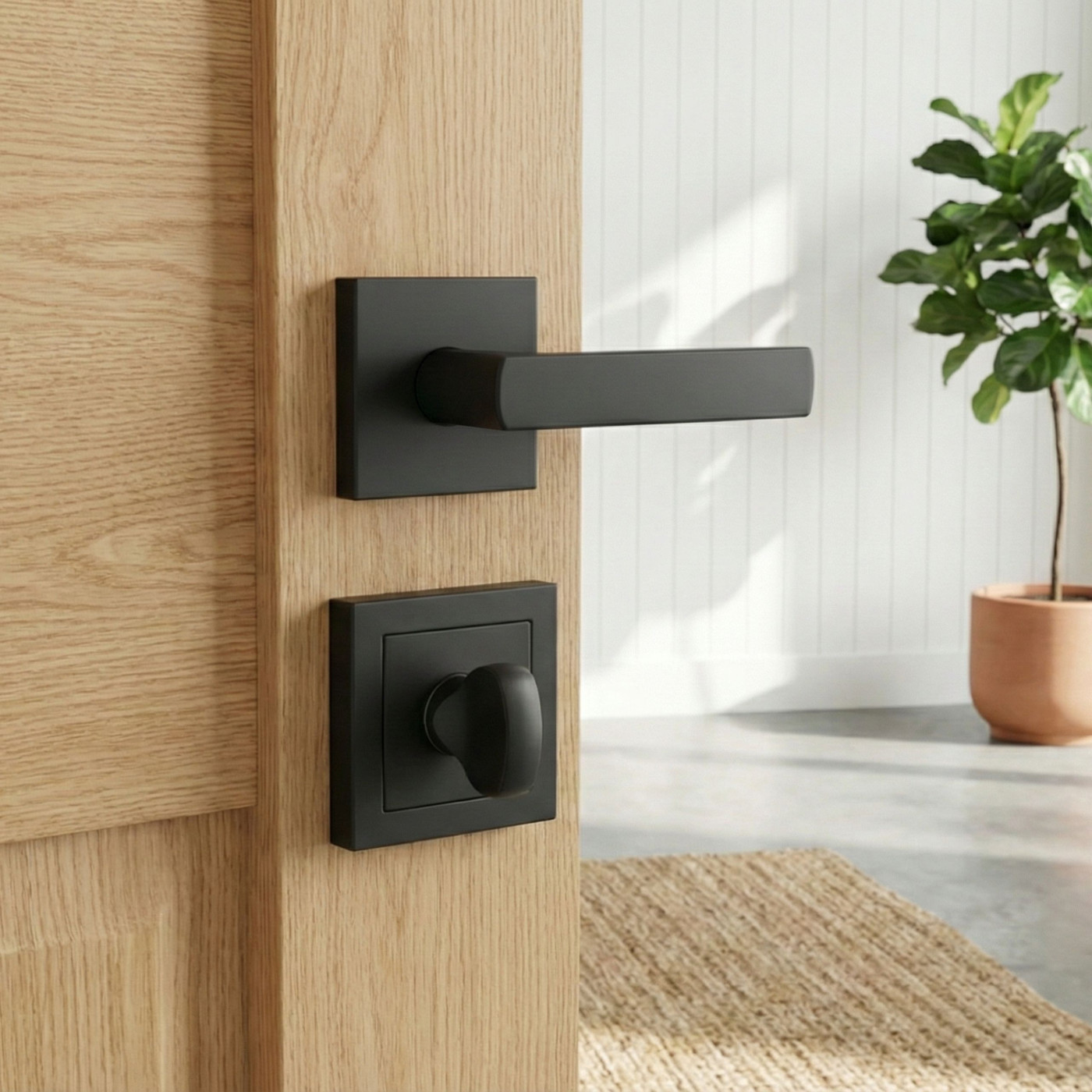 Szyld Krótki Kwadratowy WC Czarny Mat